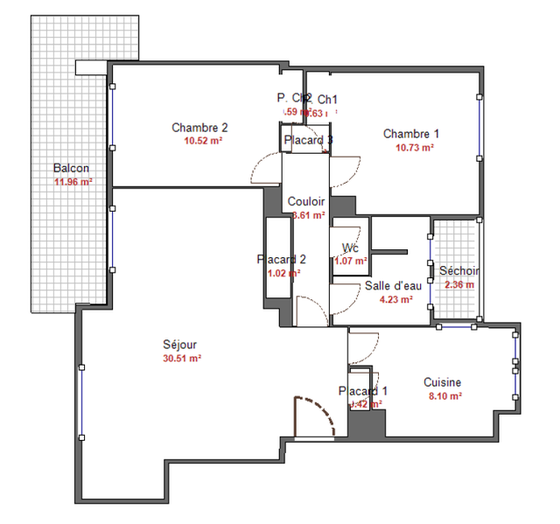 Wohnung Montpellier Centre - Interaktiven Plan