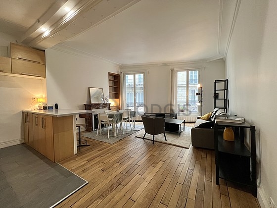 Living room furnished with sofa, 1 armchair(s)
