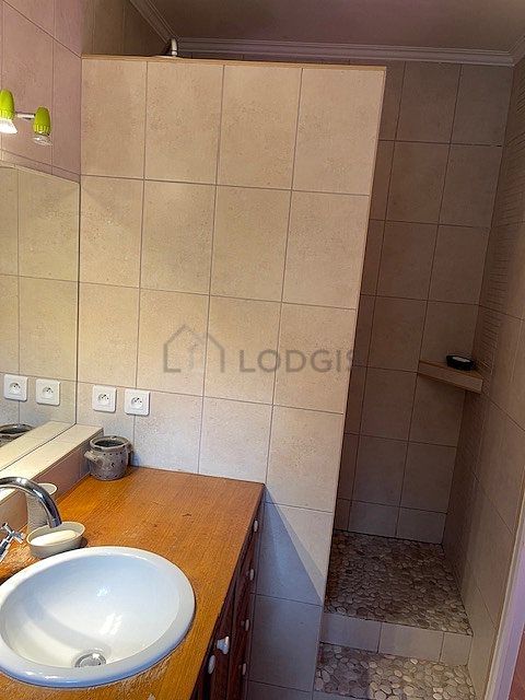 Bathroom equipped with cupboard