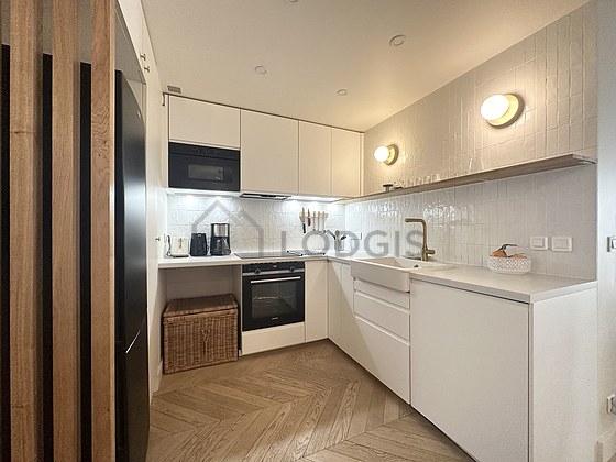 Kitchen equipped with crockery