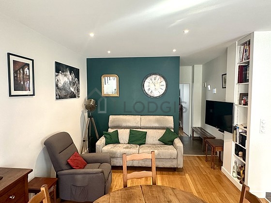 Living room with wooden floor