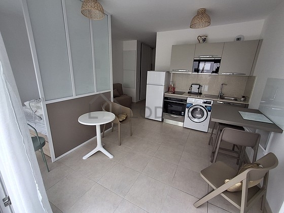 Beautiful kitchen with tile floor