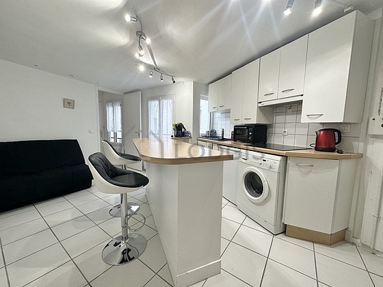 Beautiful kitchen with tile floor