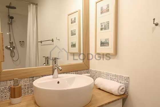 Bathroom with tile floor
