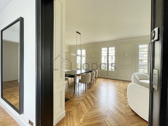 Dining room with windows