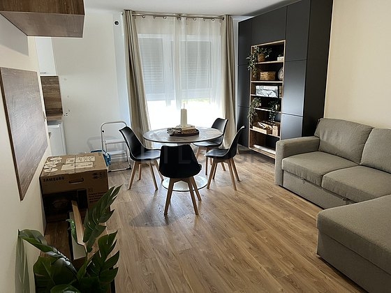 Living room with wooden floor