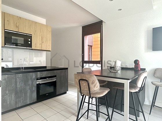 Kitchen with tile floor