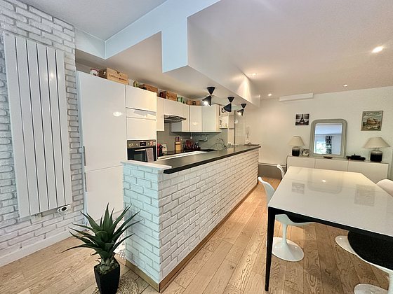 Beautiful kitchen with tile floor