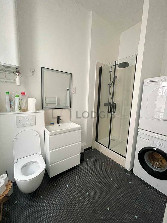 Bathroom with tile floor
