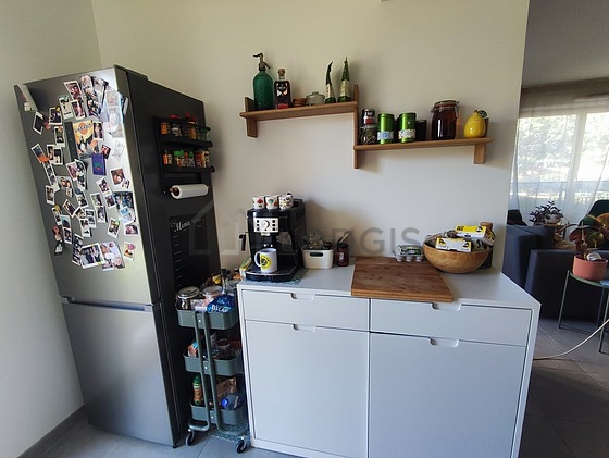 Kitchen with tile floor