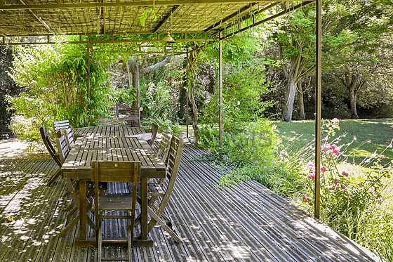 Garden furnished with dining table, 1 chair(s)