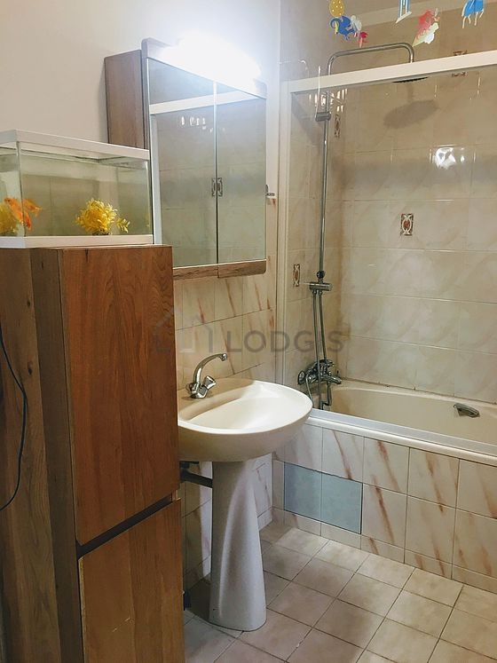 Bathroom with tile floor