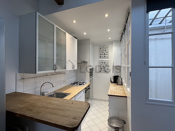 Beautiful kitchen with tile floor