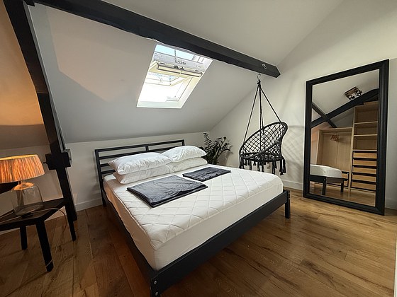 Bedroom with windows
