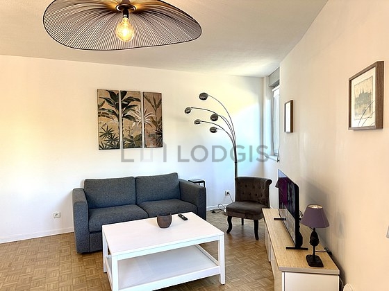 Living room with wooden floor