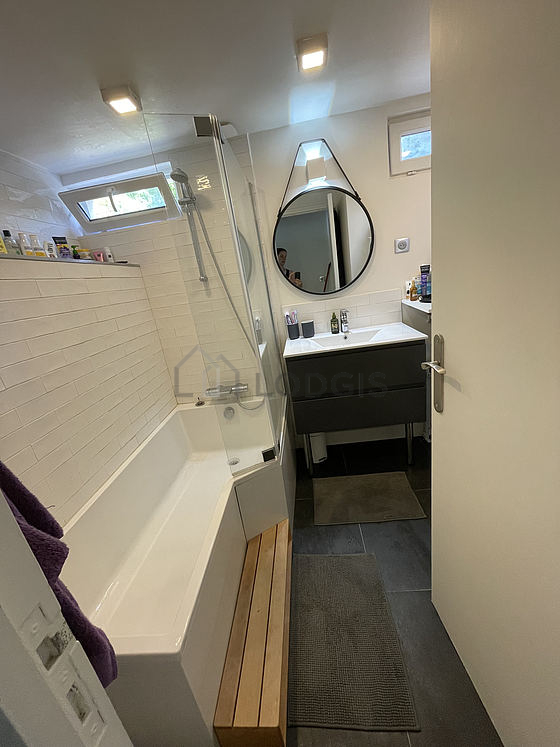 Bathroom with tile floor