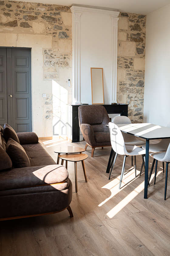 Living room with wooden floor