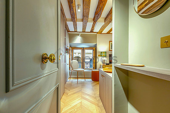 Belle entrée avec du parquet au sol