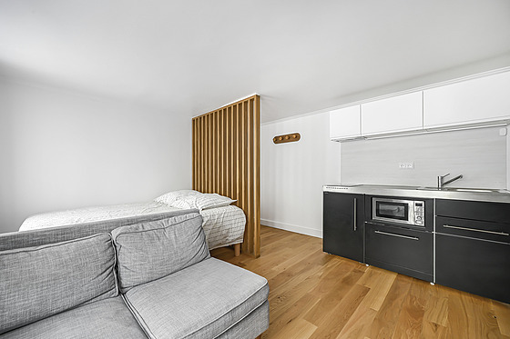 Living room with wooden floor