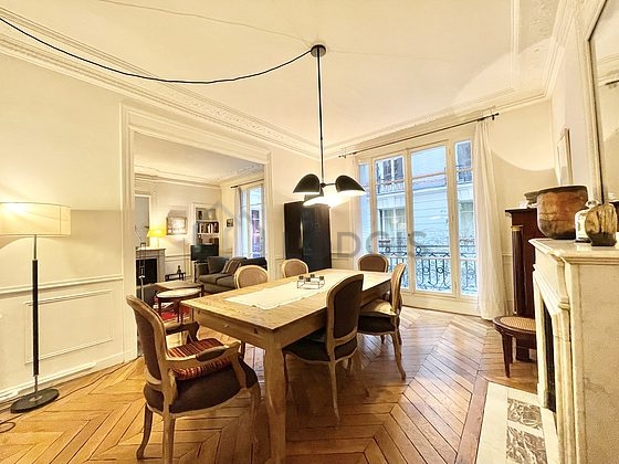 Dining room with windows