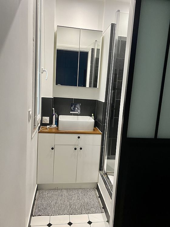 Bathroom with tile floor