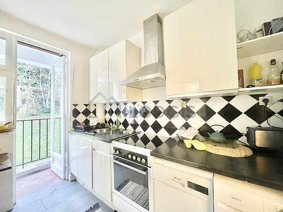 Kitchen with tile floor