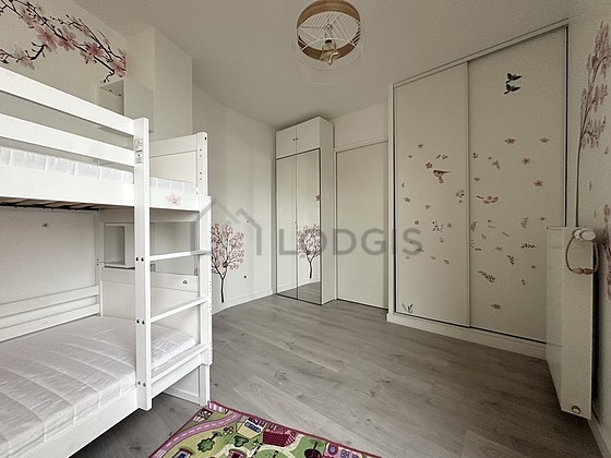 Bedroom with double-glazed windows facing the road