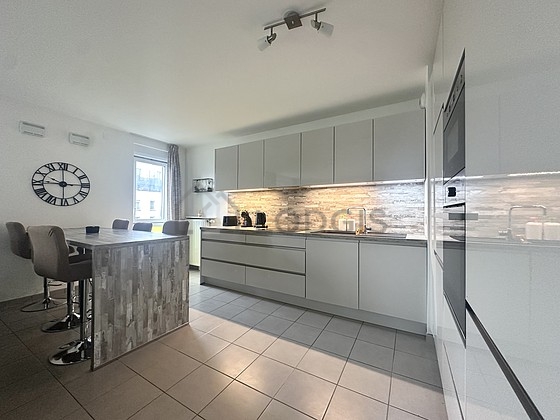 Beautiful kitchen with tile floor