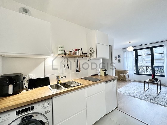 Kitchen with tile floor