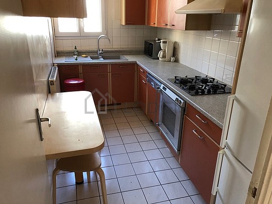 Kitchen with tile floor