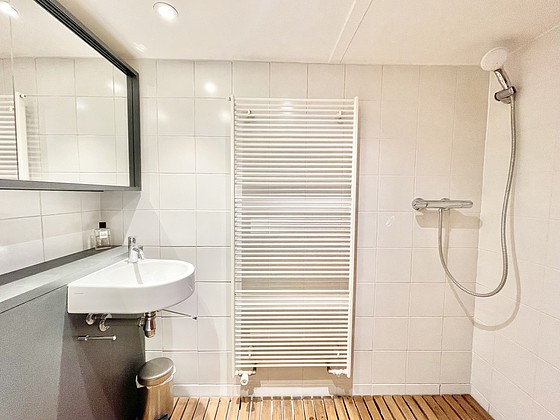 Bathroom with tile floor