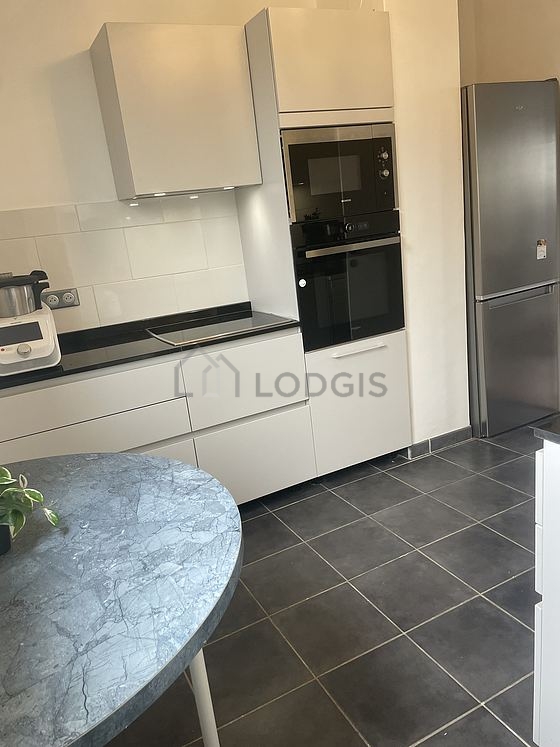 Kitchen with tile floor