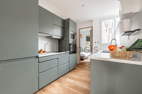 Kitchen with wooden floor