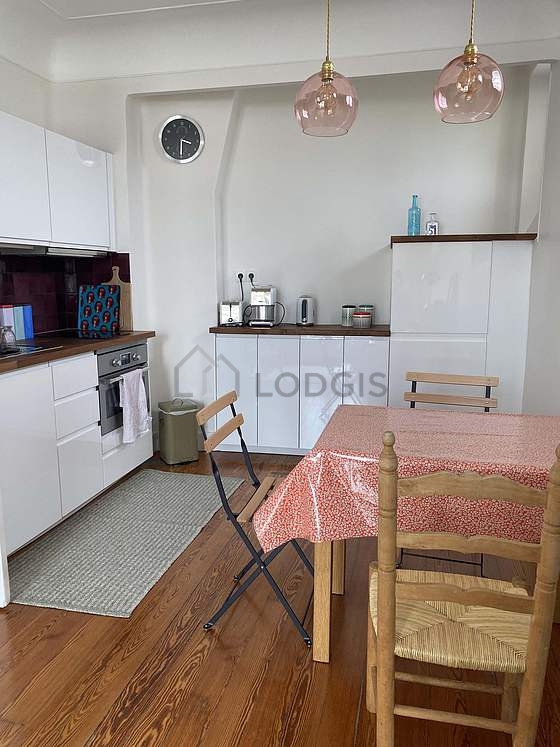 Beautiful kitchen with wooden floor