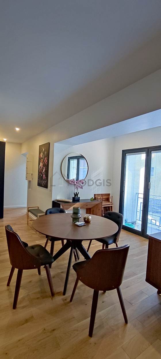 Living room with wooden floor