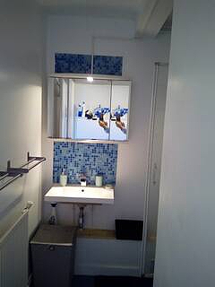Bathroom with tile floor