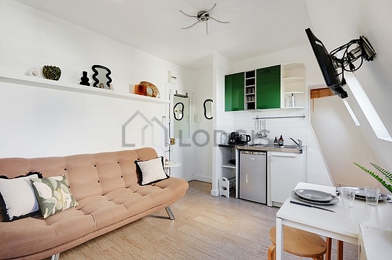 Very quiet living room furnished with 2 sofabed(s) of 90cm, tv, wardrobe
