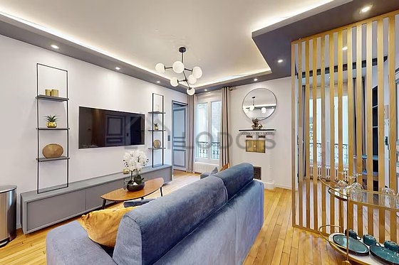 Living room with wooden floor