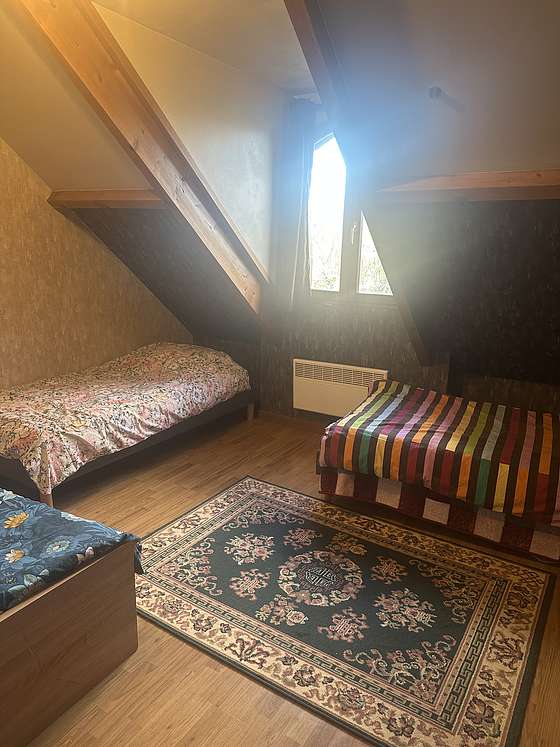 Bedroom with wooden floor