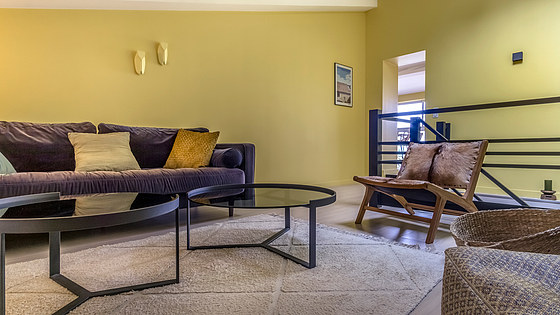 Living room with wooden floor