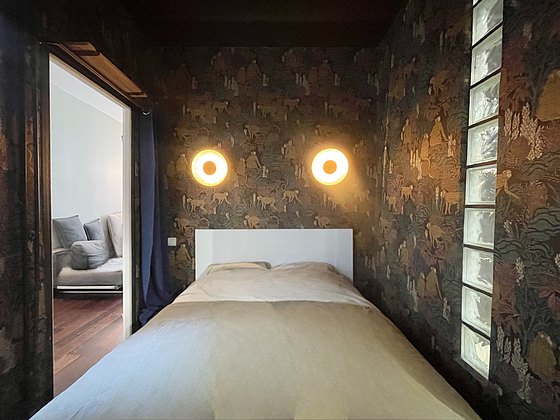 Bedroom with wooden floor