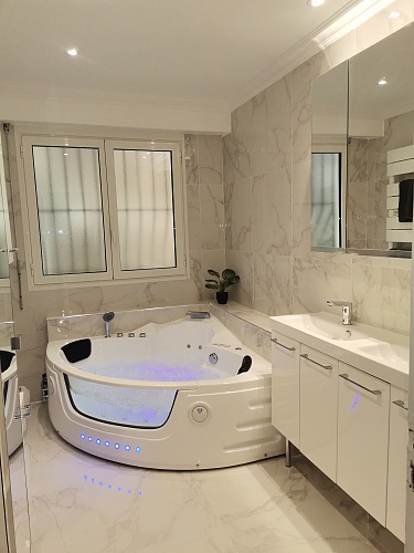 Bathroom with tile floor