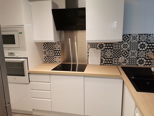 Kitchen with tile floor