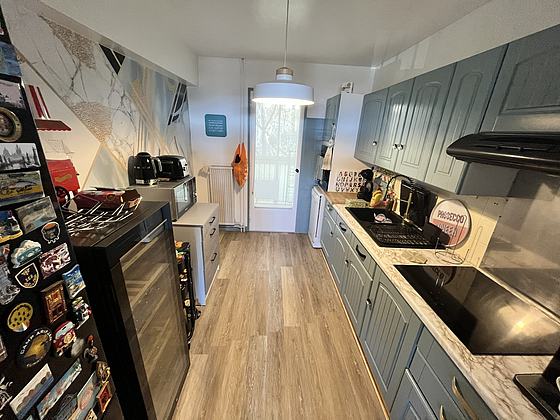 Kitchen with wooden floor