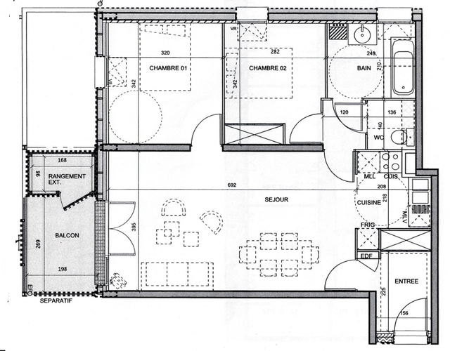 Apartamento Nord-Ouest de Bordeaux - Plano interactivo