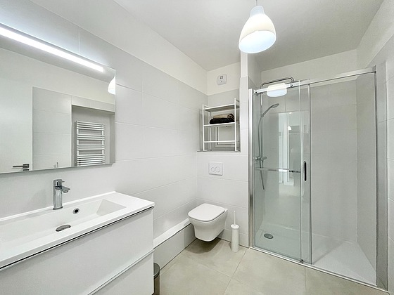 Bathroom with tile floor