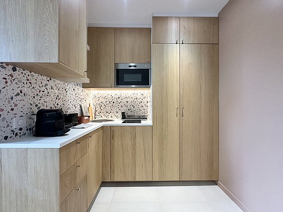 Beautiful kitchen with tile floor