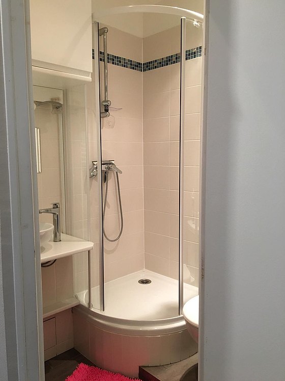 Bathroom with tile floor
