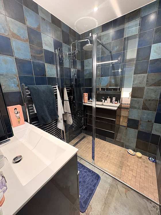 Bathroom with tile floor