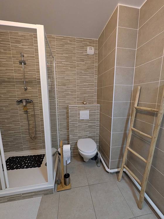 Bathroom with tile floor